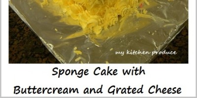 Sponge Cake with Buttercream and Grated Cheese
