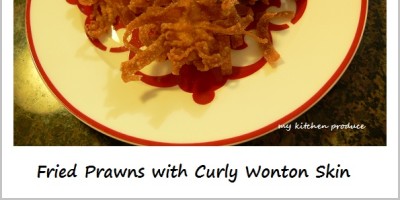 Fried Prawns with Curly Wonton Skin