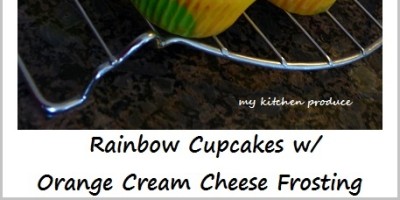 Rainbow Cupcakes with Orange Cream Cheese Frosting
