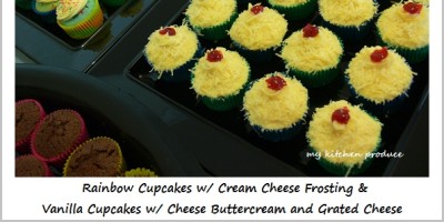 Vanilla Cupcakes with Cheese Buttercream and Grated Cheese