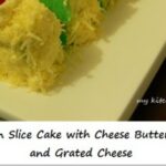 Pandan Slice Cake with Cheese Butter Cream and Grated Cheese
